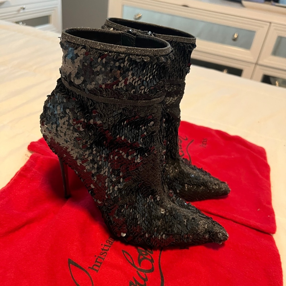 Black Moulakate 100 So Kate Sequined Ankle Booties